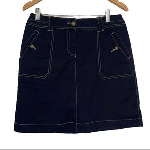 Karen Scott Women’s Size 6 Blue White Accent Stitch Short Skirt